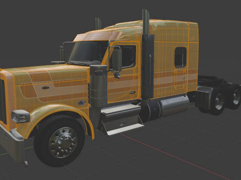 Peterbilt 589 Semi Truck 3D Model