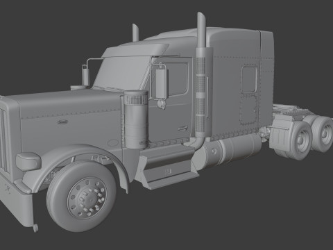 Peterbilt 589 Semi Truck 3D Model