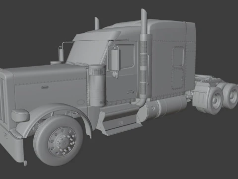 Peterbilt 589 Semi Truck 3D Model