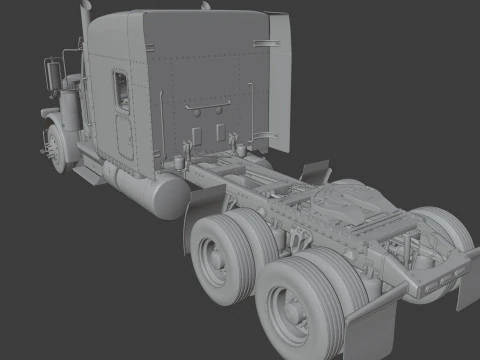 Peterbilt 589 Semi Truck 3D Model