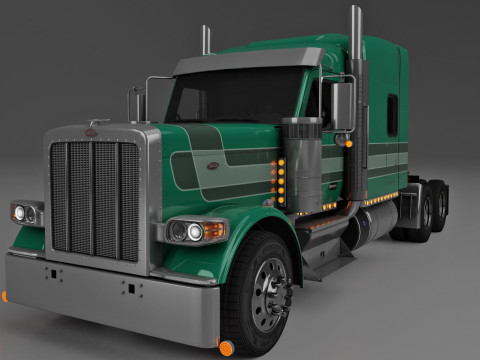 Peterbilt 589 Semi Truck 3D Model
