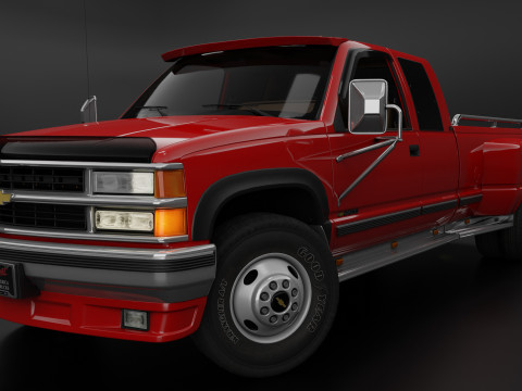 Chevy 3500 Dually Pickup Truck - Complete Model Modello 3D