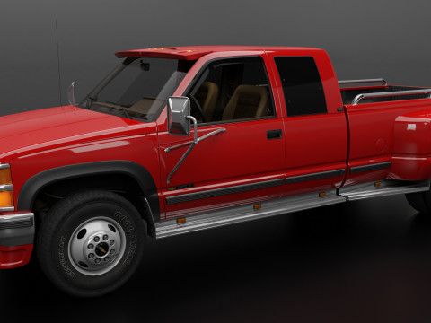 Chevy 3500 Dually Pickup Truck - Complete Model Modello 3D