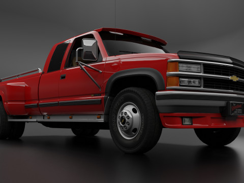Chevy 3500 Dually Pickup Truck - Complete Model Modello 3D