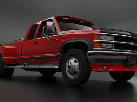 Chevy 3500 Dually Pickup Truck - Complete Model 3D Model