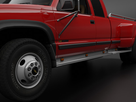 Chevy 3500 Dually Pickup Truck - Complete Model Modello 3D