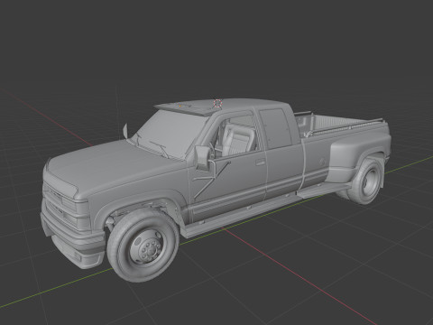 Chevy 3500 Dually Pickup Truck - Complete Model Modello 3D