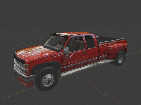 Chevy 3500 Dually Pickup Truck - Complete Model Modello 3D