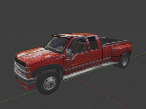 Chevy 3500 Dually Pickup Truck - Complete Model 3D Model