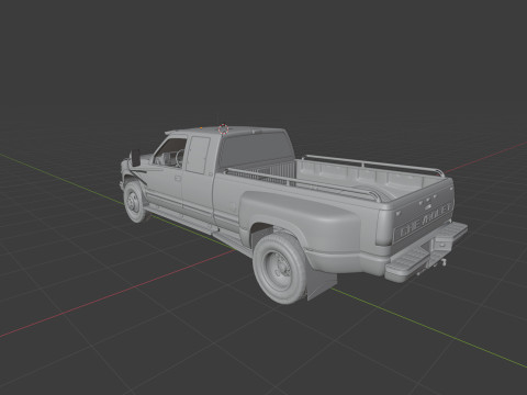 Chevy 3500 Dually Pickup Truck - Complete Model Modello 3D