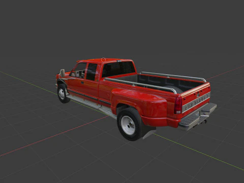 Chevy 3500 Dually Pickup Truck - Complete Model 3D Model