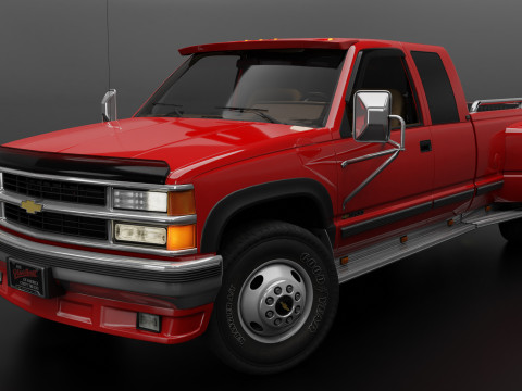 Chevy 3500 Dually Pickup Truck - Complete Model Modello 3D