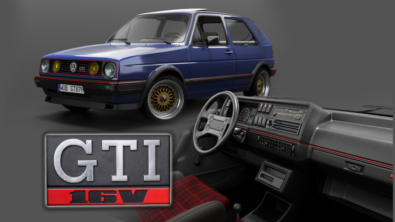VW Golf GTI 16V MK2 - Complete Model Modello 3D .c4d .max .obj .3ds .fbx .stl .blend