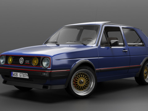 VW Golf GTI 16V MK2 - Complete Model Modello 3D