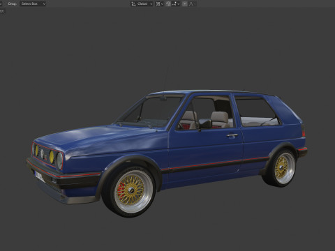 VW Golf GTI 16V MK2 - Complete Model Modello 3D