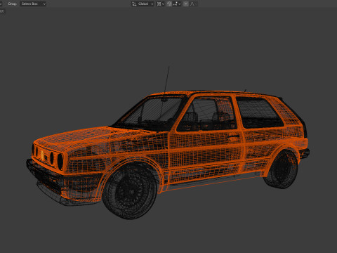 VW Golf GTI 16V MK2 - Complete Model Modello 3D