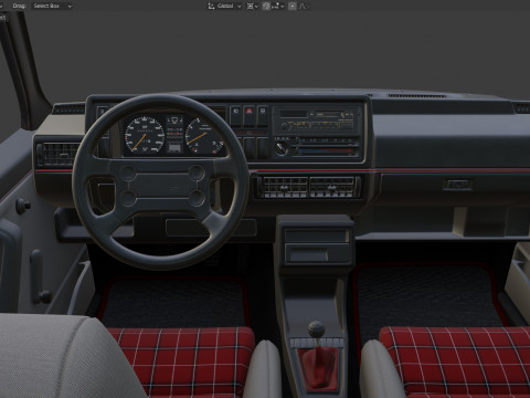 VW Golf GTI 16V MK2 - Complete Model Modello 3D