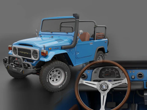 Toyota FJ40 Land Cruiser - Complete model 3D Model