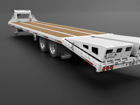 Gooseneck Flatbed Ramp Trailer - Diamond C 3D मॉडल