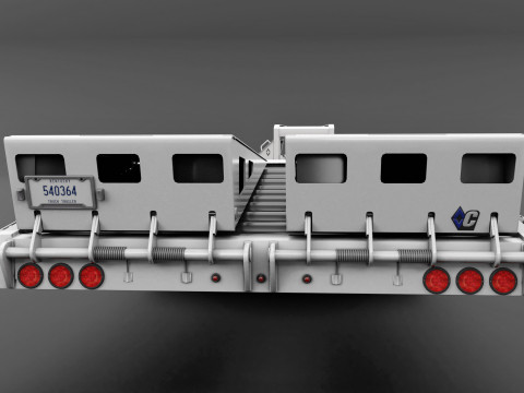 Gooseneck Flatbed Ramp Trailer - Diamond C 3D मॉडल