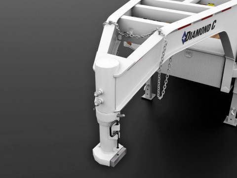 Gooseneck Flatbed Ramp Trailer - Diamond C 3D मॉडल