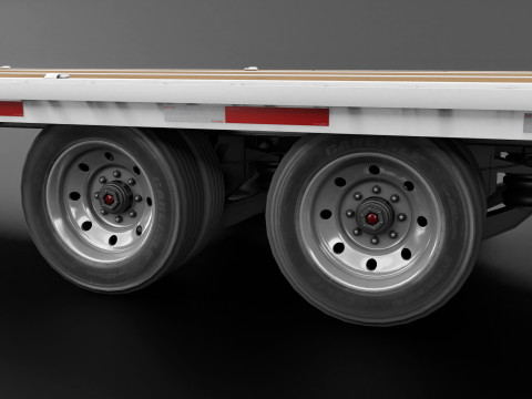Gooseneck Flatbed Ramp Trailer - Diamond C 3D मॉडल