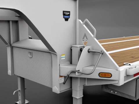 Gooseneck Flatbed Ramp Trailer - Diamond C 3D मॉडल