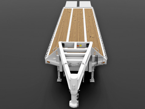 Gooseneck Flatbed Ramp Trailer - Diamond C 3D मॉडल