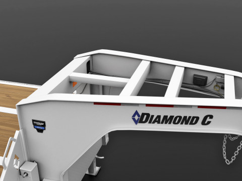 Gooseneck Flatbed Ramp Trailer - Diamond C 3D मॉडल