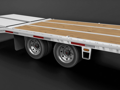 Gooseneck Flatbed Ramp Trailer - Diamond C 3D मॉडल