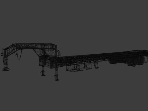 Gooseneck Flatbed Ramp Trailer - Diamond C 3D मॉडल