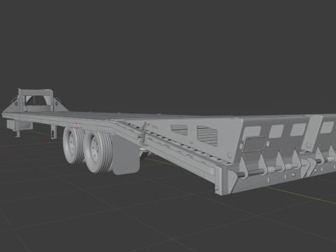 Gooseneck Flatbed Ramp Trailer - Diamond C 3D मॉडल