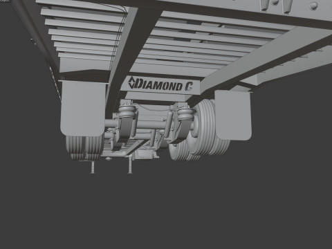 Gooseneck Flatbed Ramp Trailer - Diamond C 3D मॉडल