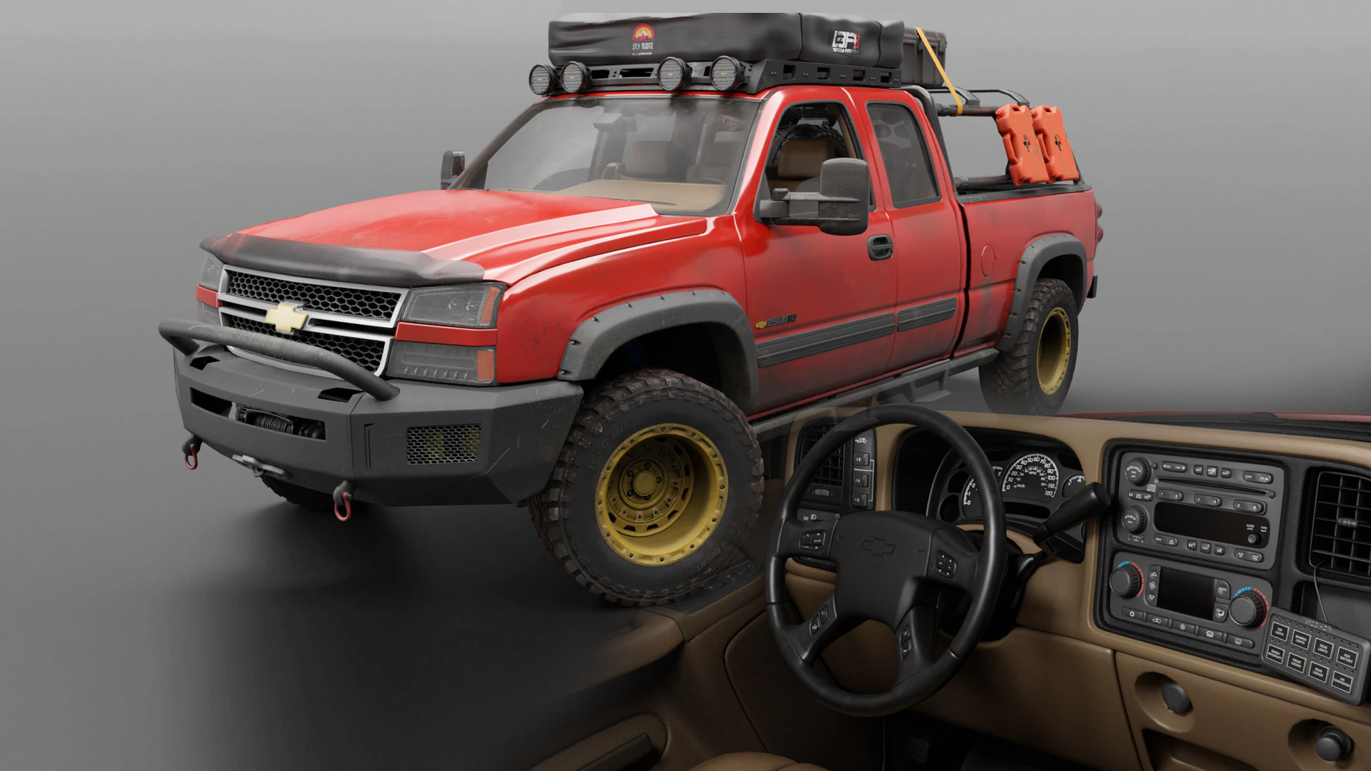 Chevy Silverado 2500HD Overland Offroad Truck - Complete Model 3D Model .c4d .max .obj .3ds .fbx .stl .blend 