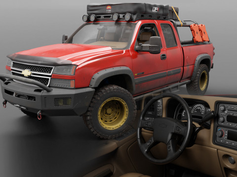 Chevy Silverado 2500HD Overland Offroad Truck - Complete Model Modello 3D