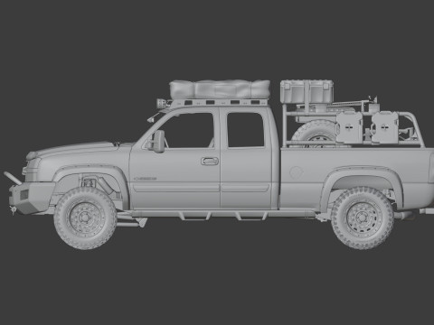 Chevy Silverado 2500HD Overland Offroad Truck - Complete Model 3D Model