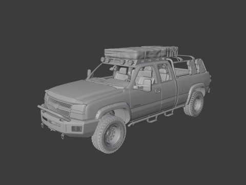 Chevy Silverado 2500HD Overland Offroad Truck - Complete Model 3D Model