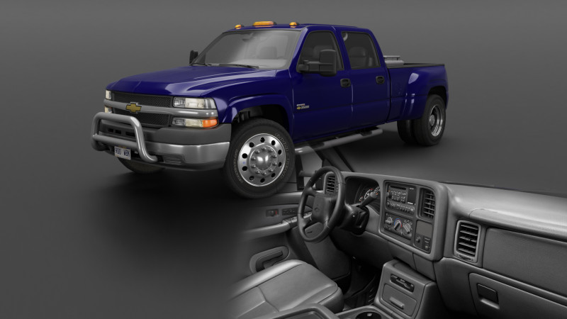 Chevy Silverado 3500 Dually Pickup Truck - Complete Model 3D 模型 .c4d .max .obj .3ds .fbx .stl .blend