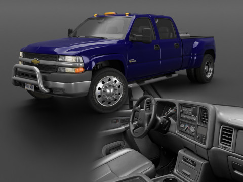 Chevy Silverado 3500 Dually Pickup Truck - Complete Model Modelo 3D