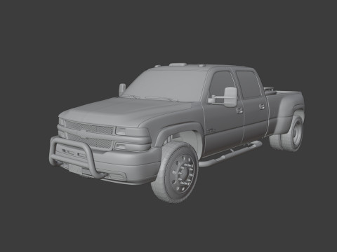 Chevy Silverado 3500 Dually Pickup Truck - Complete Model 3D 模型