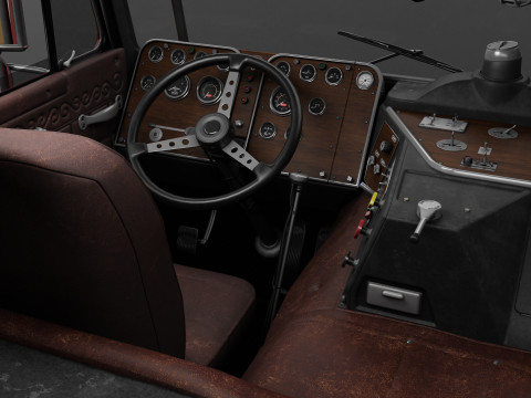 Peterbilt 352 Cabover Semi Truck - Complete Model Modello 3D