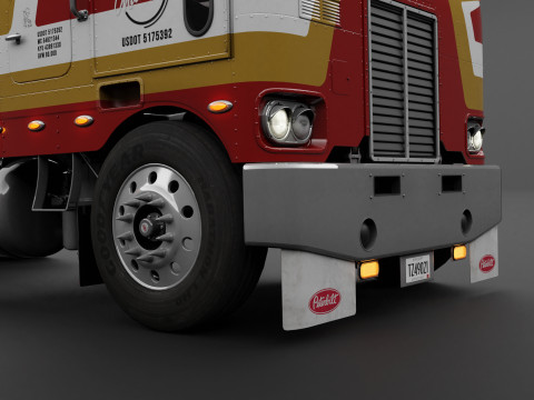 Peterbilt 352 Cabover Semi Truck - Complete Model Modello 3D