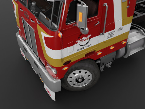 Peterbilt 352 Cabover Semi Truck - Complete Model Modello 3D
