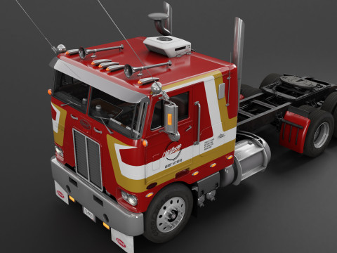 Peterbilt 352 Cabover Semi Truck - Complete Model Modello 3D