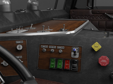 Peterbilt 352 Cabover Semi Truck - Complete Model Modello 3D