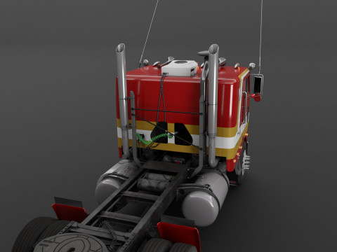 Peterbilt 352 Cabover Semi Truck - Complete Model Modello 3D