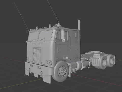 Peterbilt 352 Cabover Semi Truck - Complete Model Modello 3D