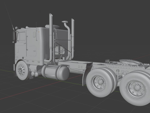 Peterbilt 352 Cabover Semi Truck - Complete Model Modello 3D