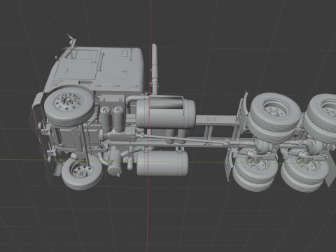 Peterbilt 352 Cabover Semi Truck - Complete Model Modello 3D