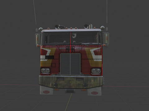 Peterbilt 352 Cabover Semi Truck - Complete Model Modello 3D